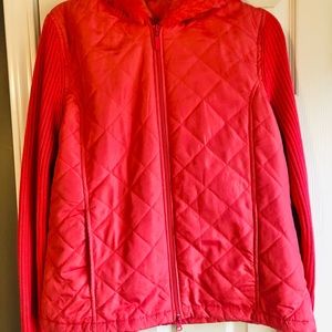 Quilted sweater jacket